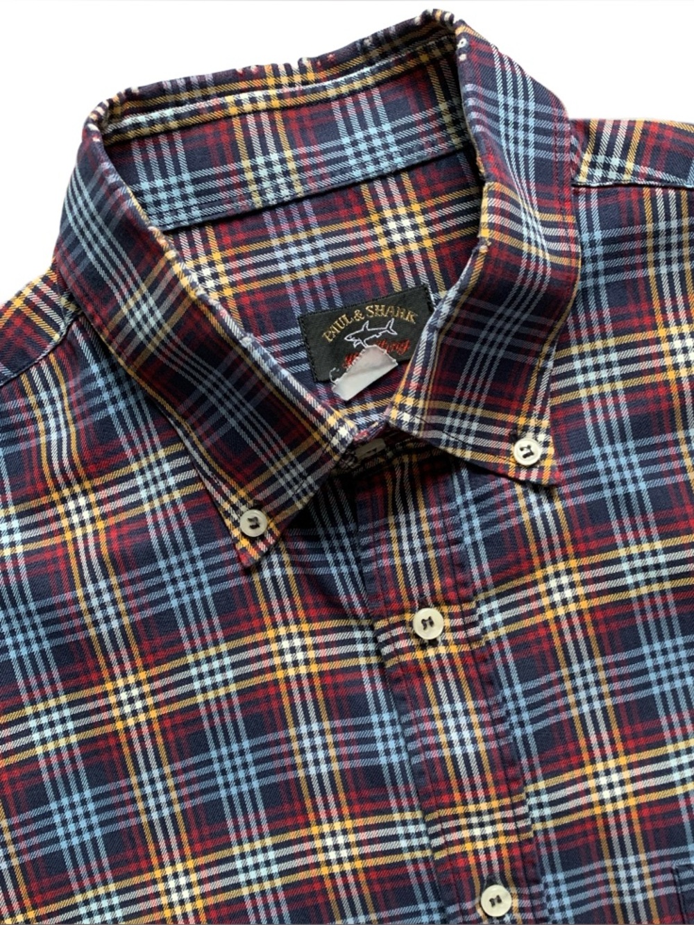 Paul & Shark Check Button Up Long Sleeve Shirt Size 16.5